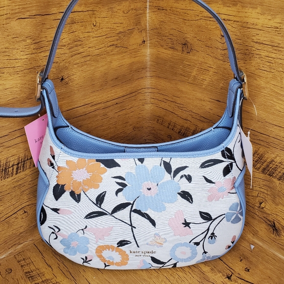 Penny Floral Jacquard Small Hobo Bag NWT Kate spade crossbody floral garden - Picture 4 of 12